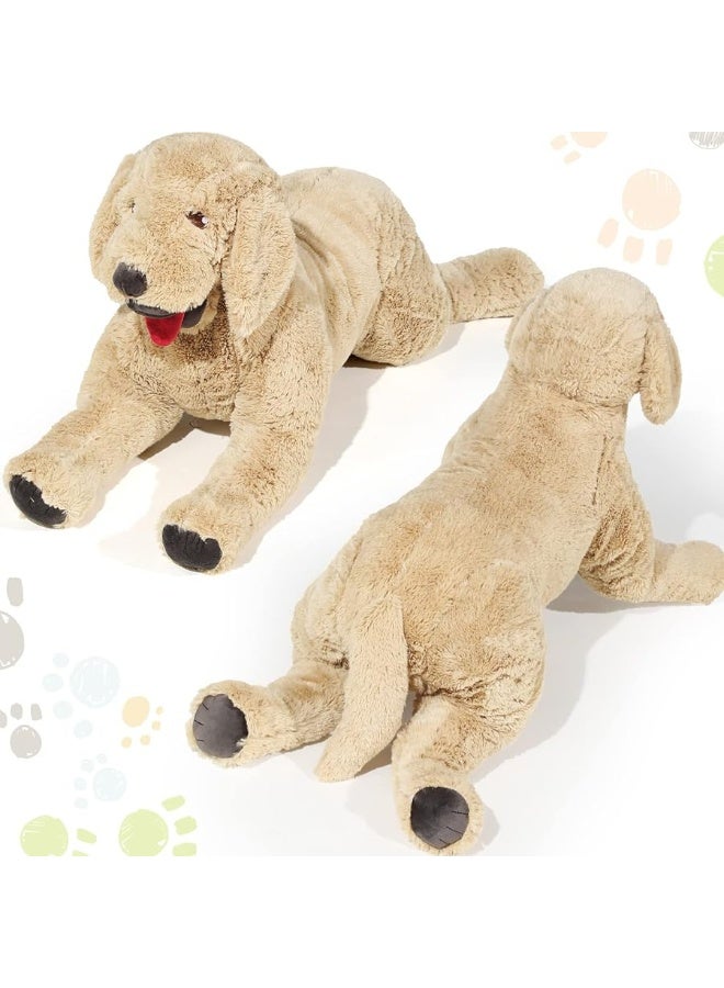 Geosar Giant Dog Stuffed Animals Fluffy Labrador Large Stuffed Dog Hugging Toy Big Cuddly Plush Body Pillow Gifts for Adult Kids, Pets on Birthday Party Thanksgiving Xmas, Gold(70 cm/ 27.5 inch) - Image 5