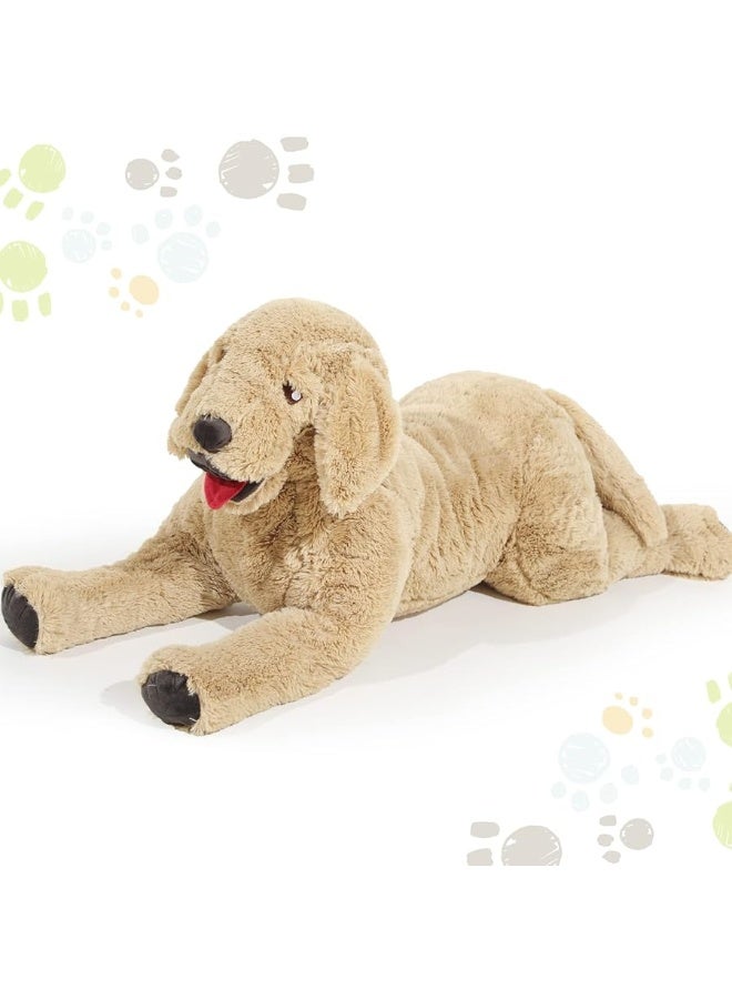 Geosar Giant Dog Stuffed Animals Fluffy Labrador Large Stuffed Dog Hugging Toy Big Cuddly Plush Body Pillow Gifts for Adult Kids, Pets on Birthday Party Thanksgiving Xmas, Gold(70 cm/ 27.5 inch) - Image 1