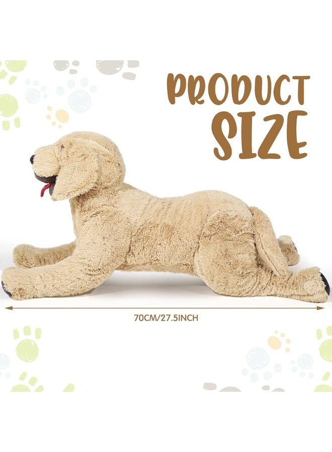 Geosar Giant Dog Stuffed Animals Fluffy Labrador Large Stuffed Dog Hugging Toy Big Cuddly Plush Body Pillow Gifts for Adult Kids, Pets on Birthday Party Thanksgiving Xmas, Gold(70 cm/ 27.5 inch) - Image 2