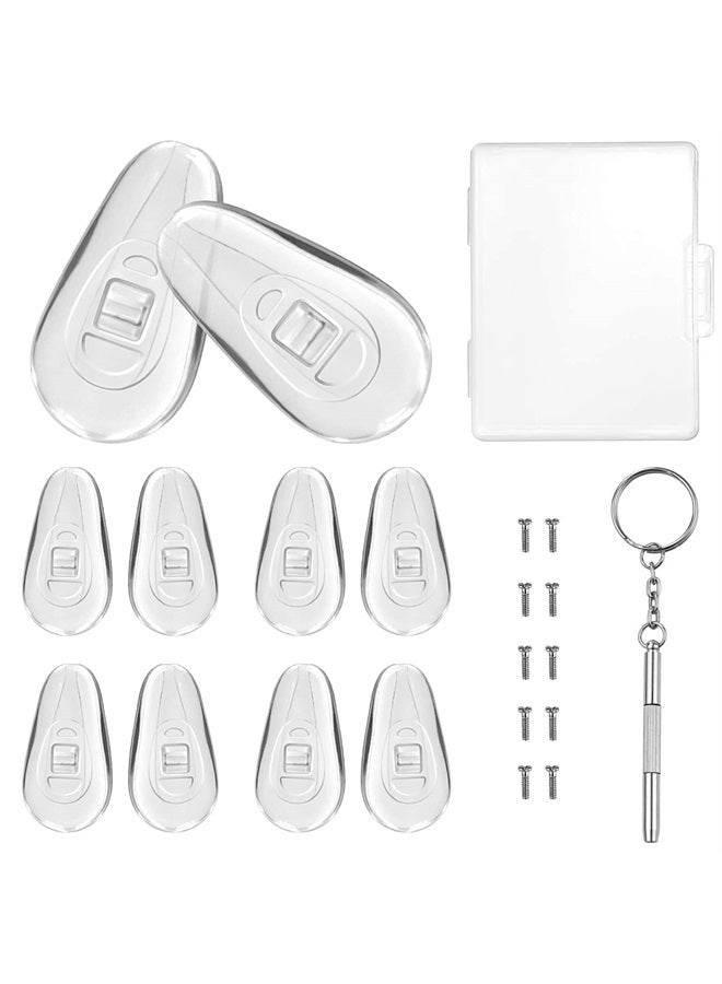 PTSLKHN 5 Pairs of Eyeglass Nose Pads, Upgraded 15x8mm Soft Silicone Air Chamber Eyeglasses Nose Pads, Screw-in Glasses Nose Pad Replacement Kit.  - Image 1