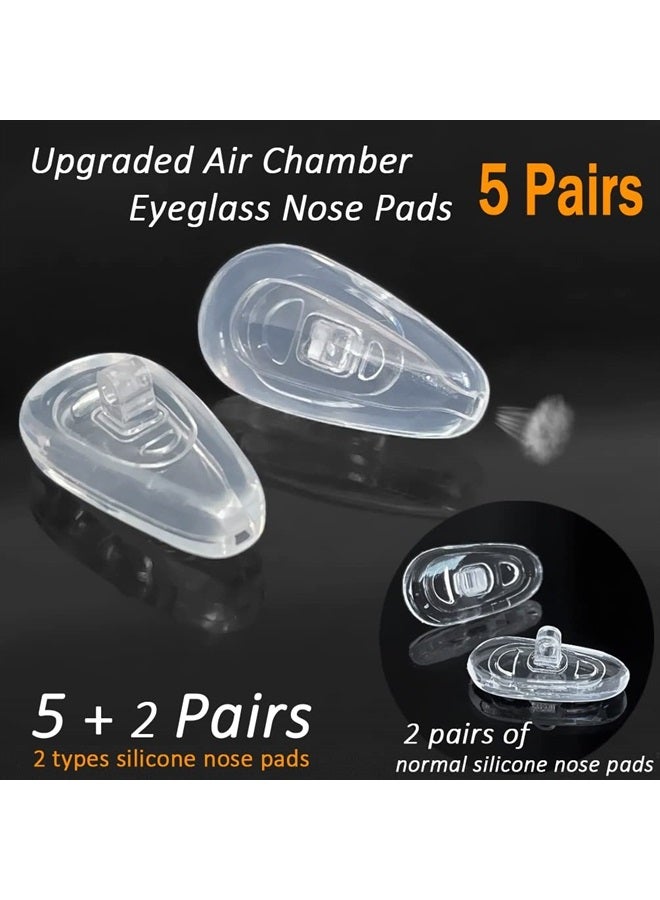 PTSLKHN 5 Pairs of Eyeglass Nose Pads, Upgraded 15x8mm Soft Silicone Air Chamber Eyeglasses Nose Pads, Screw-in Glasses Nose Pad Replacement Kit.  - Image 4