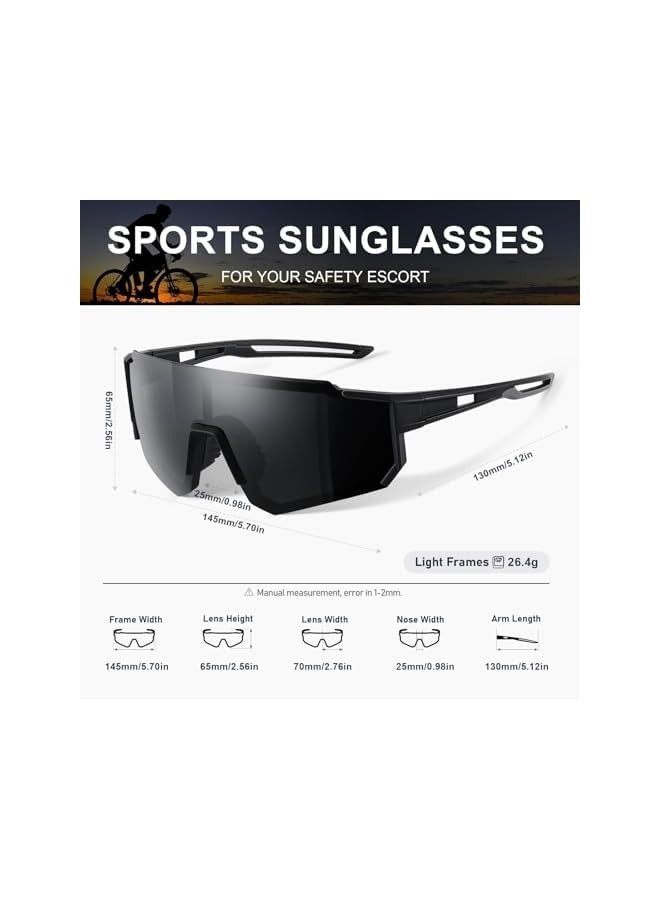 بروماس نظارات شمسية رياضية مستقطبة، نظارات شمسية رياضية، للرجال والنساء، للقيادة والصيد والجري، نظارات شمسية، نظارات شمسية للجبال البيسبول للحماية من الأشعة فوق البنفسجية (لونان) - Image 2