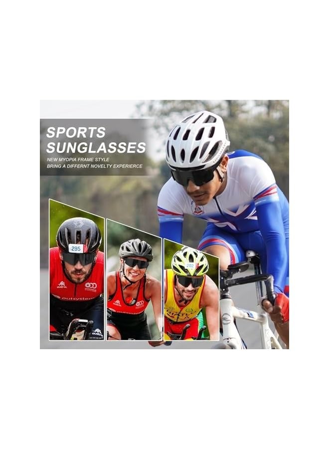 بروماس نظارات شمسية رياضية مستقطبة، نظارات شمسية رياضية، للرجال والنساء، للقيادة والصيد والجري، نظارات شمسية، نظارات شمسية للجبال البيسبول للحماية من الأشعة فوق البنفسجية (لونان) - Image 5