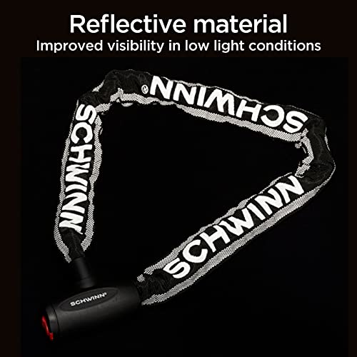 Schwinn Reflective Chain Key Lock for Bike, 3 feet x 8mm Anti Theft Bicycle Lock, Security Level 4 - Image 4