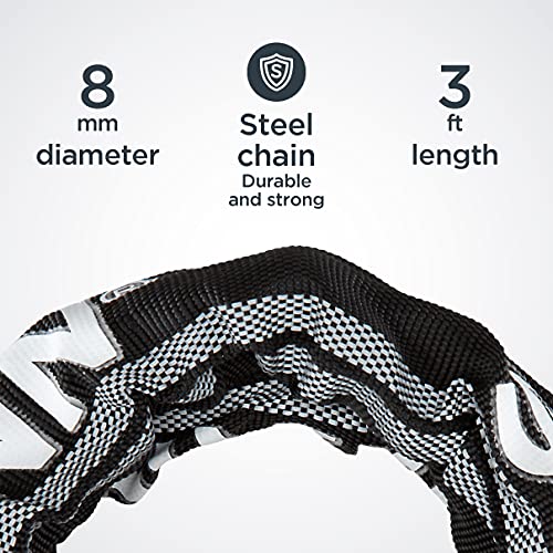 Schwinn Reflective Chain Key Lock for Bike, 3 feet x 8mm Anti Theft Bicycle Lock, Security Level 4 - Image 3