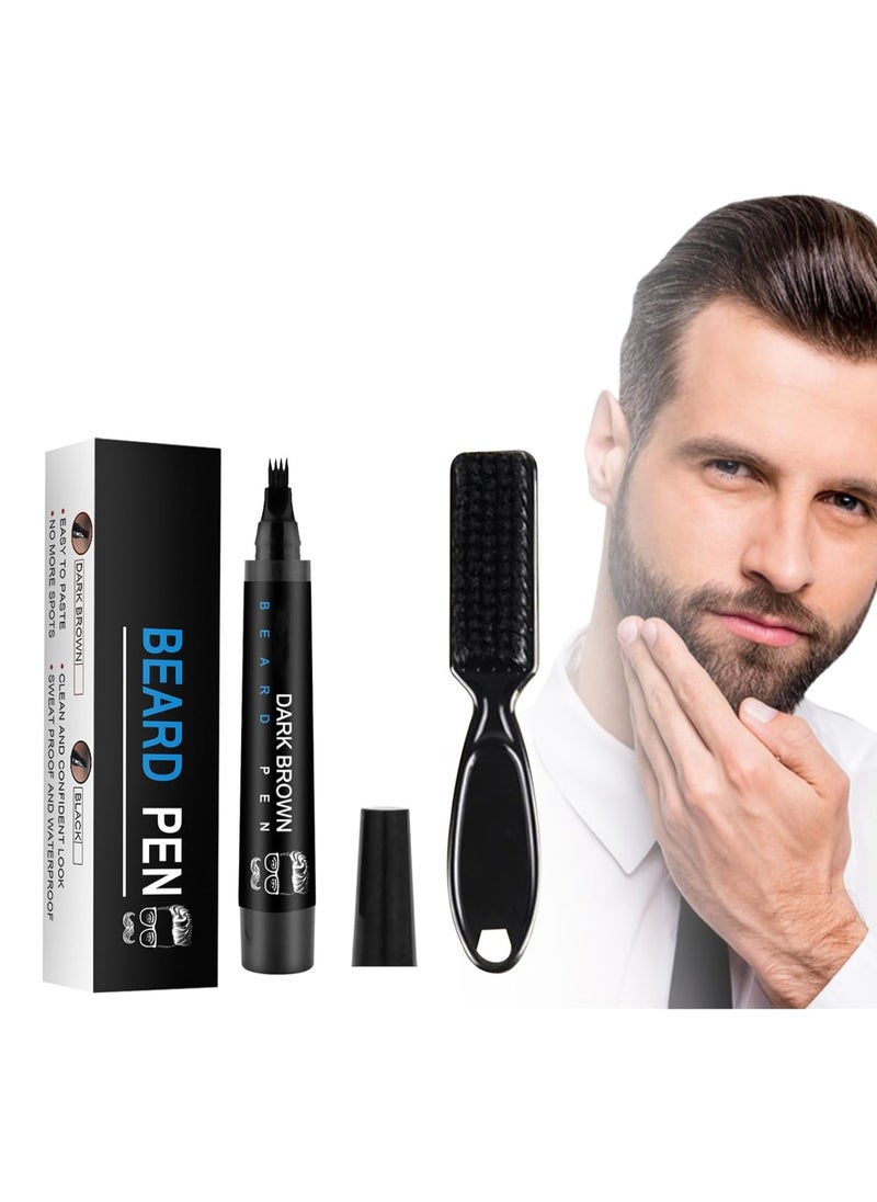 EELHOE Beard Pencil Filler for Men, Long Lasting Beard Filling Pen Kit with Brush and Beard Styling Comb Tool Creates Natural Looking Beard, Moustache and Eyebrows  - Image 2