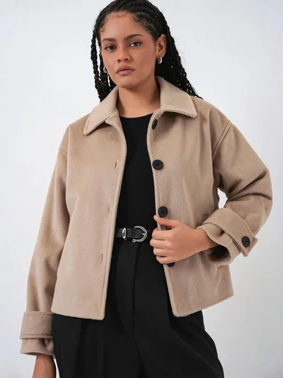 BIG DART BDART Soft Textured Buttoned Jacket with Pockets