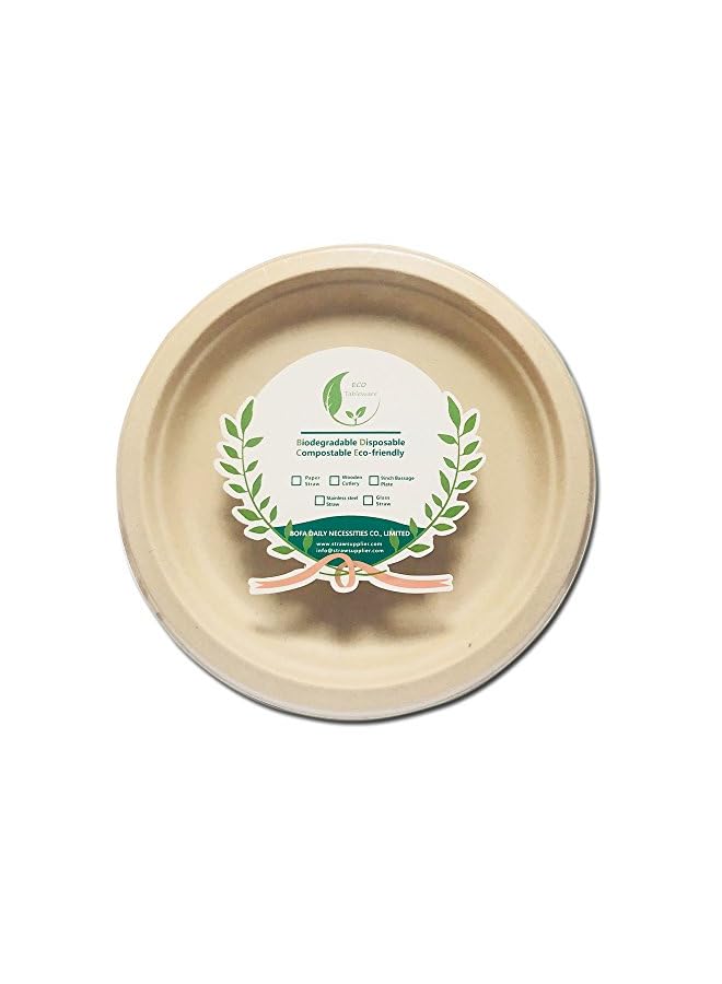 Raxoom Biodegradable Sugarcane Bagasse Plate 9 Inch, Natural Alternative to Plastic Or Paper, Eco-Friendly Compsotable Disposable Bagasse Plate (25 Pack) - Image 3