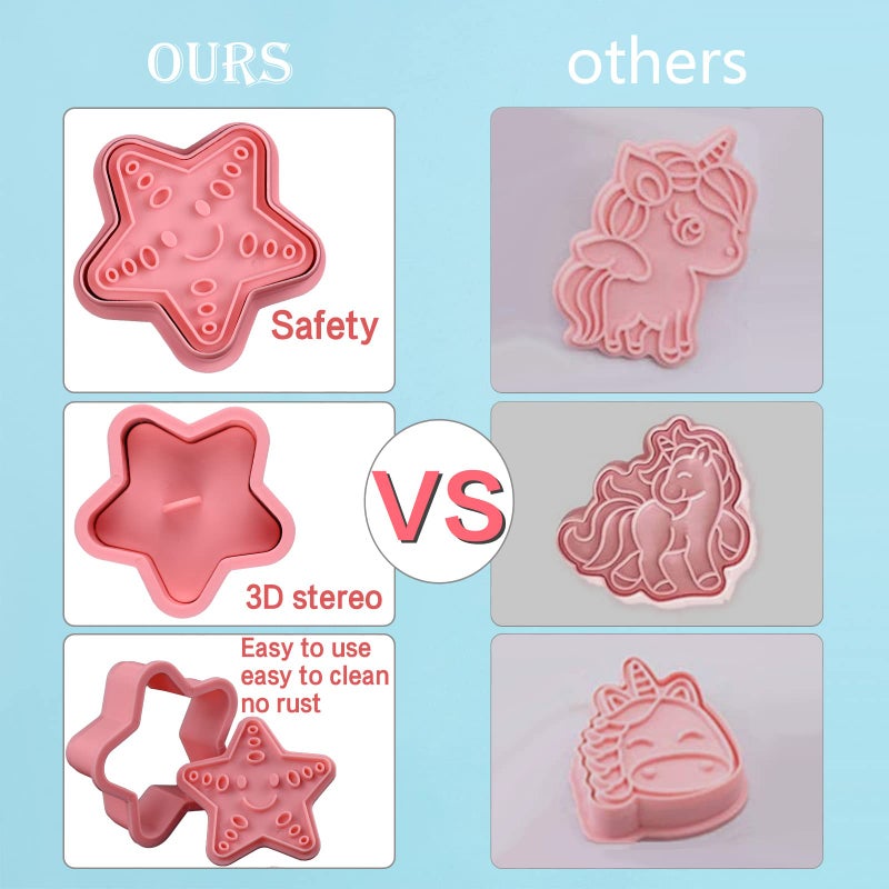 Sakolla Ocean Cookie Cutters With Plunger Stamps Set,8 Piece See Cookie Cutters,Sea Embossing Cutter For Fondant Biscuit Cheese Baking - Image 5