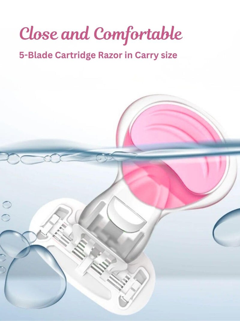 CareDone Body Razor for Women's Hair Removal |1 Pc | With Travel Case | 3-Blade Precision | Smooth & Hassle-Free Shaving on the Go (Pink) - Image 4