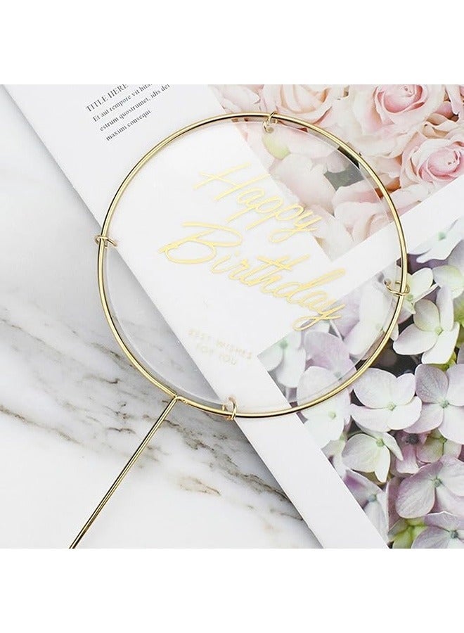 11 Pcs Pink Butterfly Cake Toppers Decorations, Mounted Cupcake Decorations, Happy Birthday Metallic Gold Decorations, Butterfly Party Supplies for Decorating Girls Birthdays - Image 4