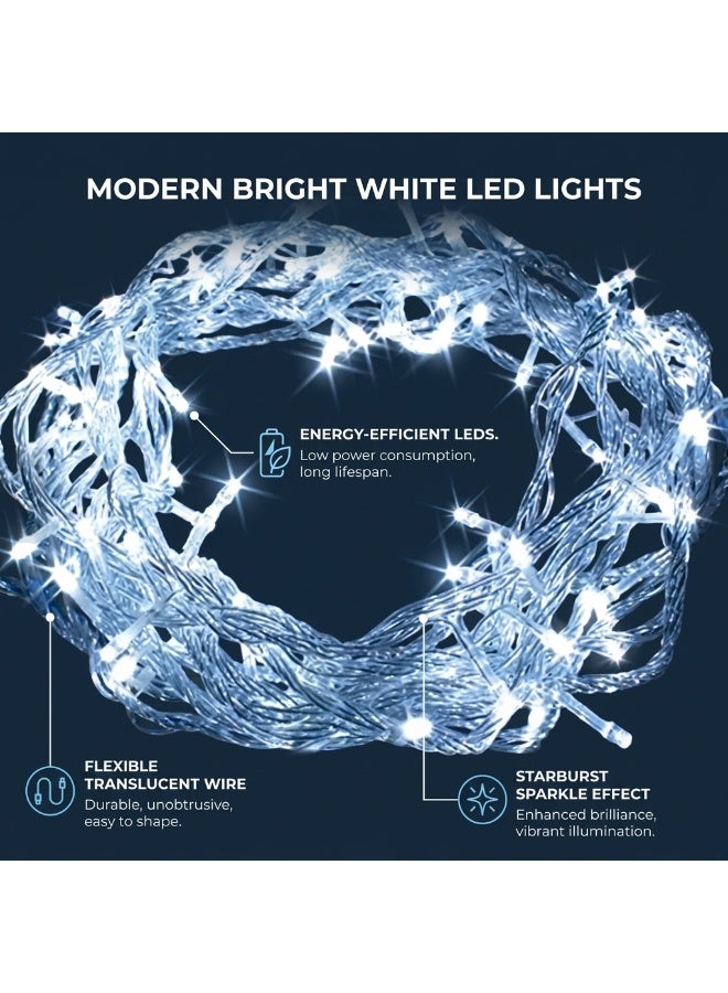 100 LED Cool White String Lights, Waterproof, Flexible Wire - Image 2