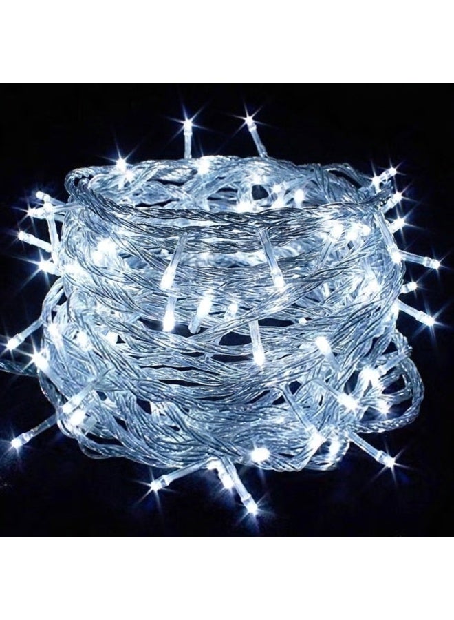 100 LED Cool White String Lights, Waterproof, Flexible Wire - Image 1