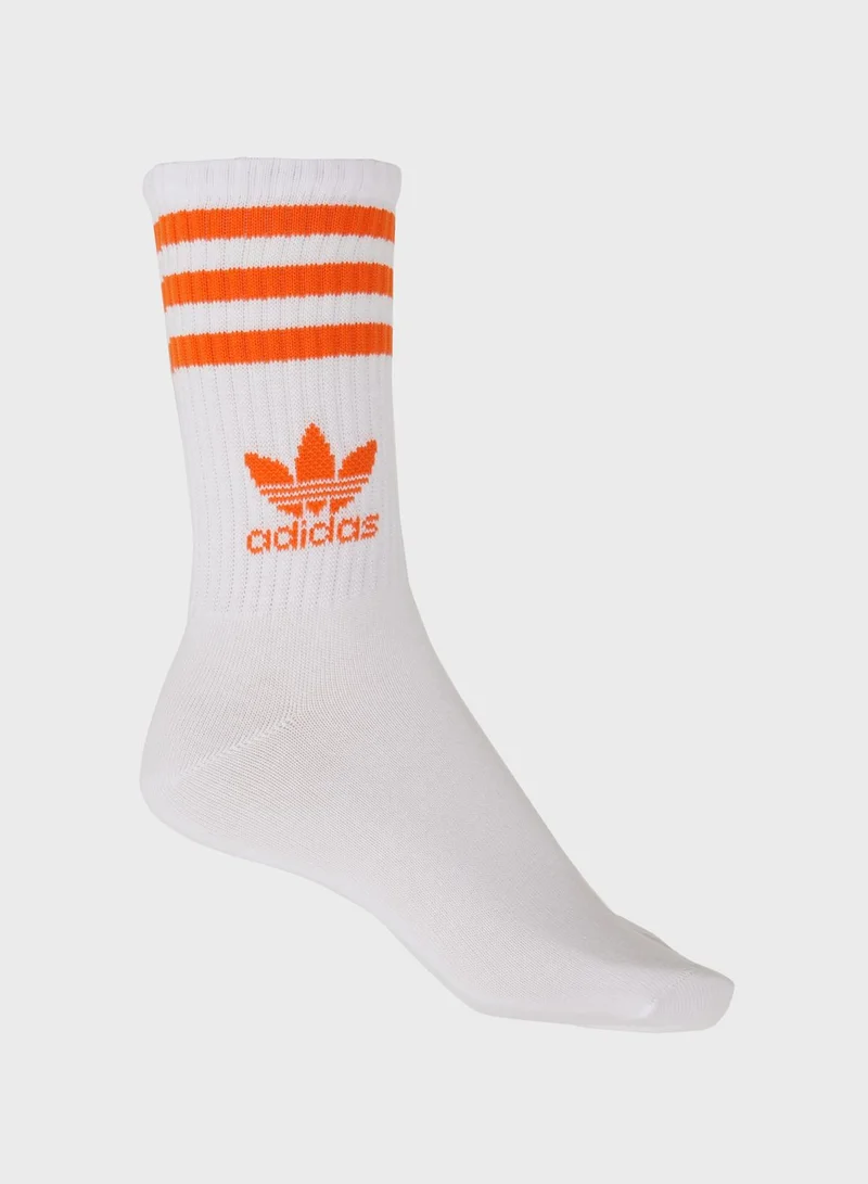 adidas Originals 3 Pack 3 Stripes Crew Socks