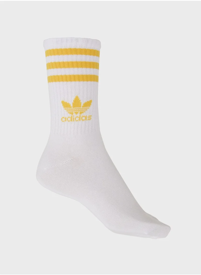 adidas Originals 3 Pack 3 Stripes Crew Socks