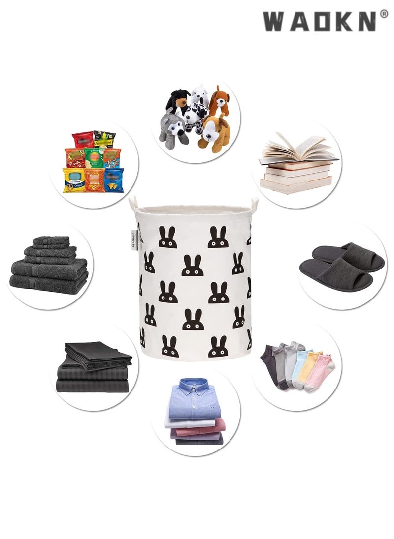 WAOKN - Large Dirty Laundry Hamper with Handle, Multi-purpose Storage Basket, Baby Toys & Clothes Organizer, Kids Items Storage Bin, Elegant Gift Basket - Image 1