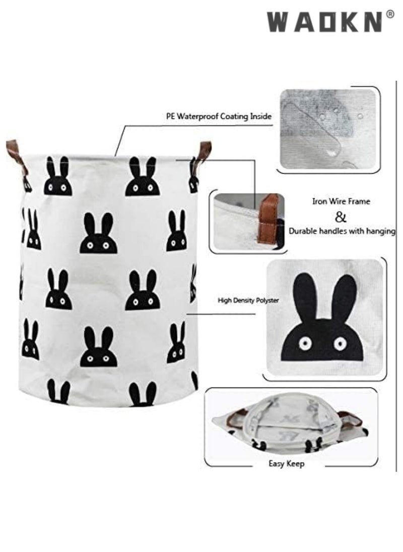 WAOKN - Large Dirty Laundry Hamper with Handle, Multi-purpose Storage Basket, Baby Toys & Clothes Organizer, Kids Items Storage Bin, Elegant Gift Basket - Image 1