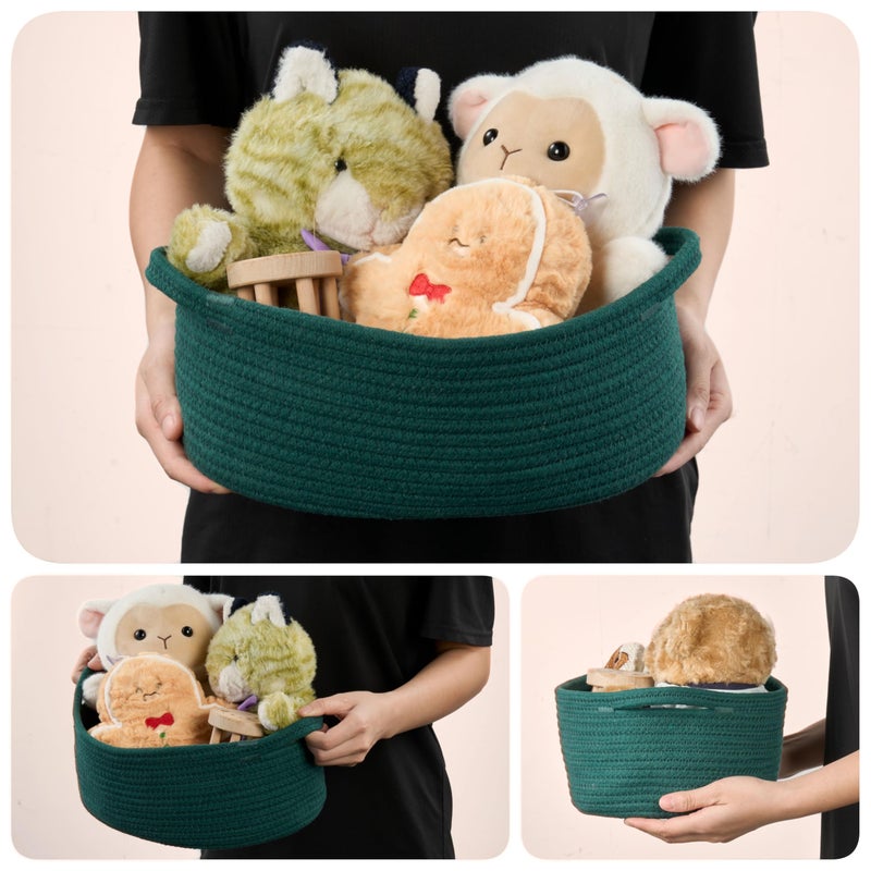 Kodomoore Gift Basket with Wrap Bag and Ribbon, Empty Small Woven Basket for Gift, Cute Decorative Gift Organizer for Baby Showers, Raffle, Valentineâ€˜s, Easter and Mum â€“ 12"x8"x5", Green - Image 5