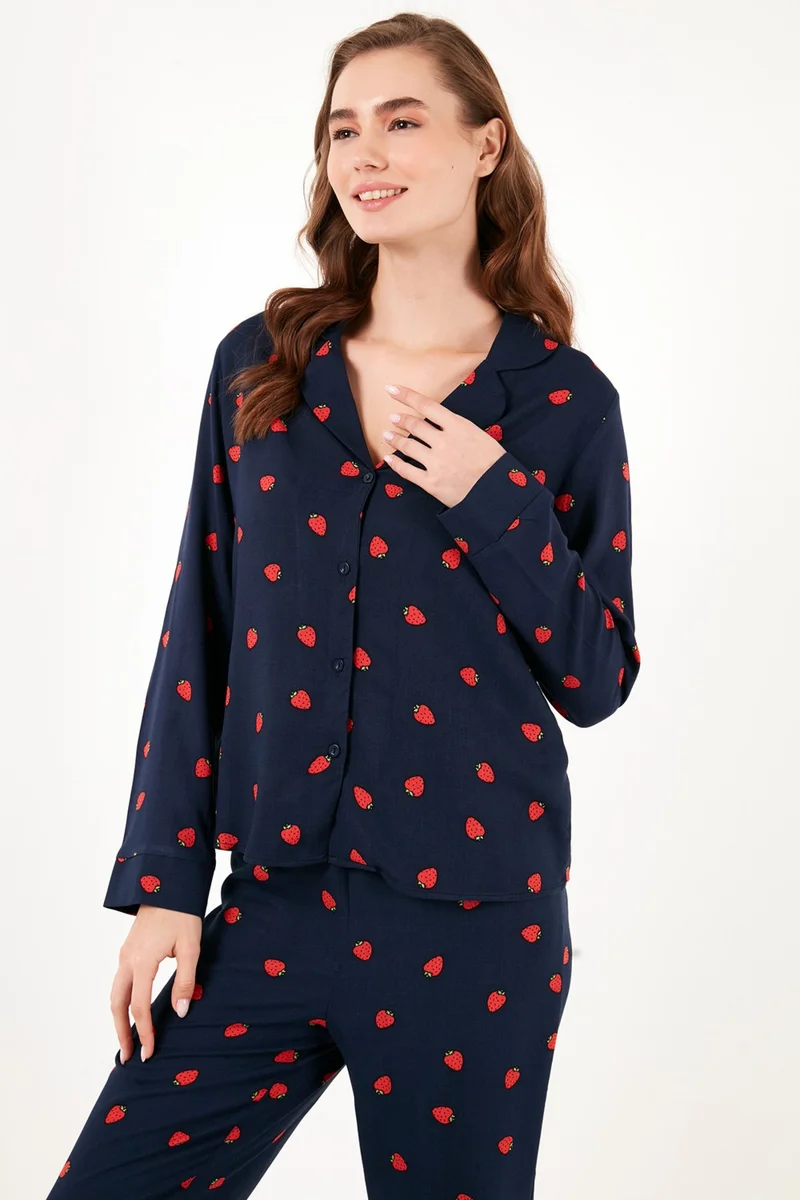 Lela Reguar Fit Soft Textured Pajama Set Women's Pajama Set 611PT288Y