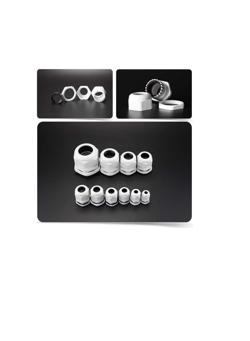 PG Gland White Pack of 5 pcs, Dust Proof Nylon Cable Gland With Locknut Ideal For Junction/connection Boxes Electrical Power, Tele & Data Cables, Instrumentation Control (PG-11) - Image 3
