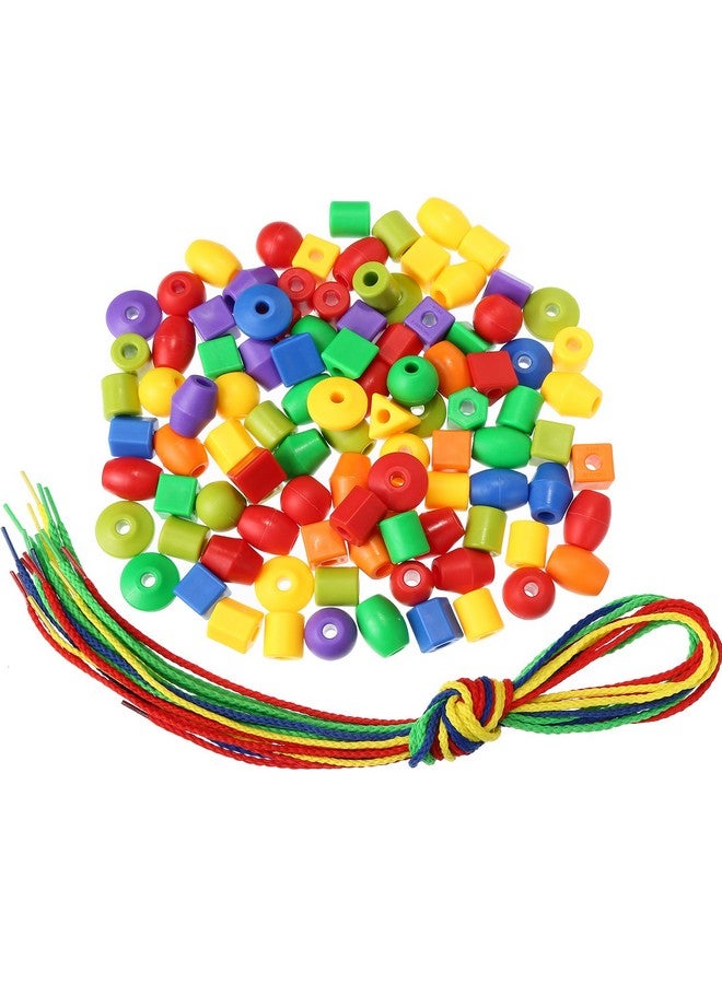 TOODOO String Beads With 100 Beads, 10 Strings And Lacing Beads Set For Toddlers Preschool Learning Occupational Autism - Image 1