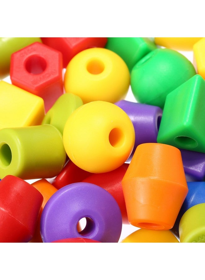 TOODOO String Beads With 100 Beads, 10 Strings And Lacing Beads Set For Toddlers Preschool Learning Occupational Autism - Image 2