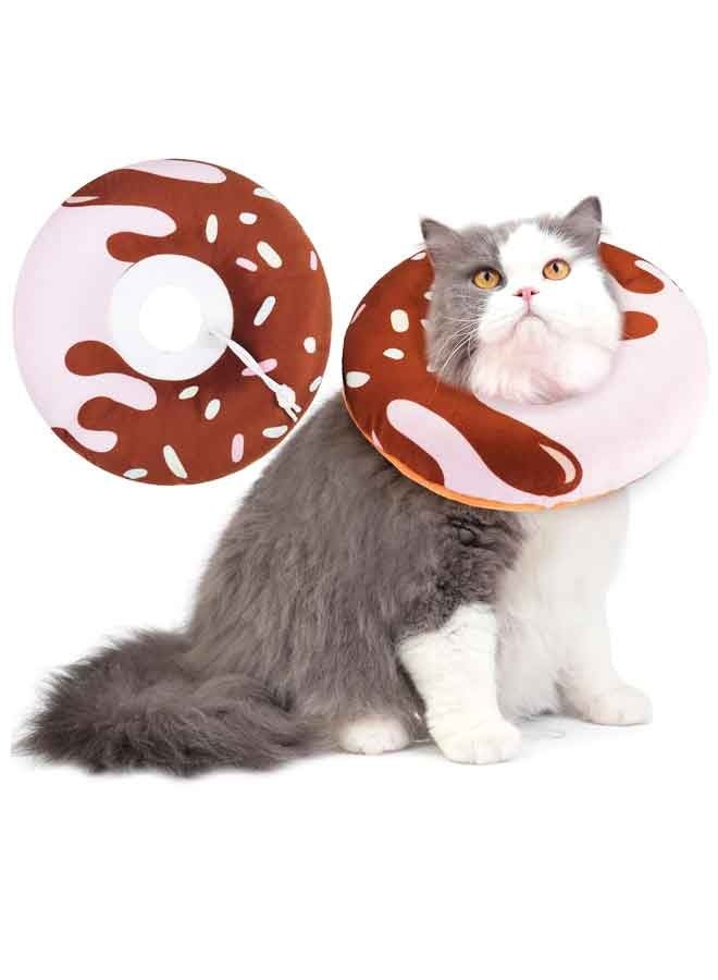 Cat Cone Collar Soft, Cat Recovery Collar for Wound Healing Cute Donut Adjustable Kitten Cones to Stop Licking Comfortable Lightweight Neck Elizabethan Collars for Cats Kittens After Surgery - Image 1