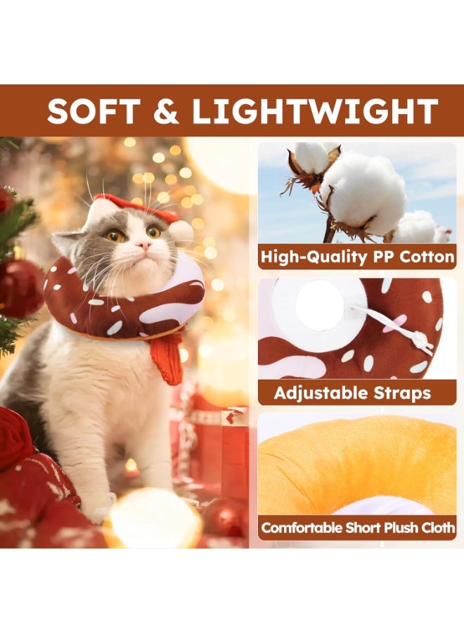 Cat Cone Collar Soft, Cat Recovery Collar for Wound Healing Cute Donut Adjustable Kitten Cones to Stop Licking Comfortable Lightweight Neck Elizabethan Collars for Cats Kittens After Surgery - Image 2