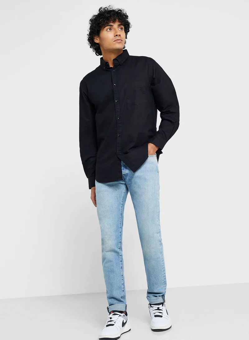 Seventy Five Pure Cotton Casual Single Pocket Shirt