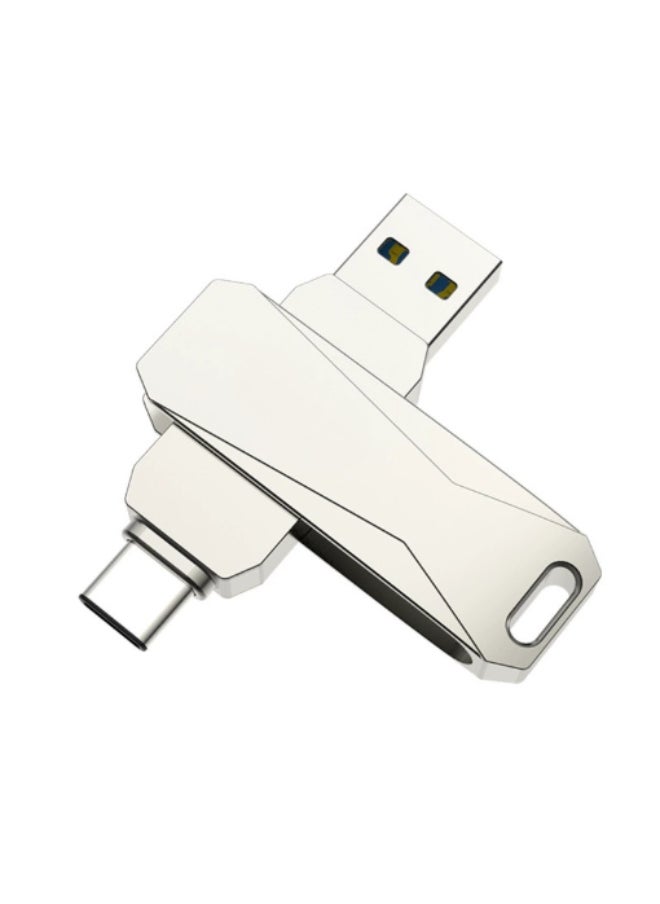 محرك أقراص فلاش USB مزدوج الواجهة من النوع C بسعة 64 جيجابايت U782C_2 فضي  - Image 1