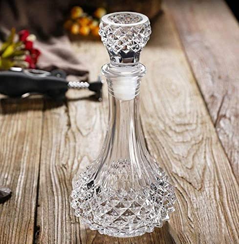 HAPPY BORN زجاجة ديكانتر كريستال كلير من هابي بورن - 1 قطعة - حاوية تخزين زجاجية مثالية للويسكي، سكوتش، نبيذ، فودكا، تيكيلا، روم - عبوة من 1 - Image 5