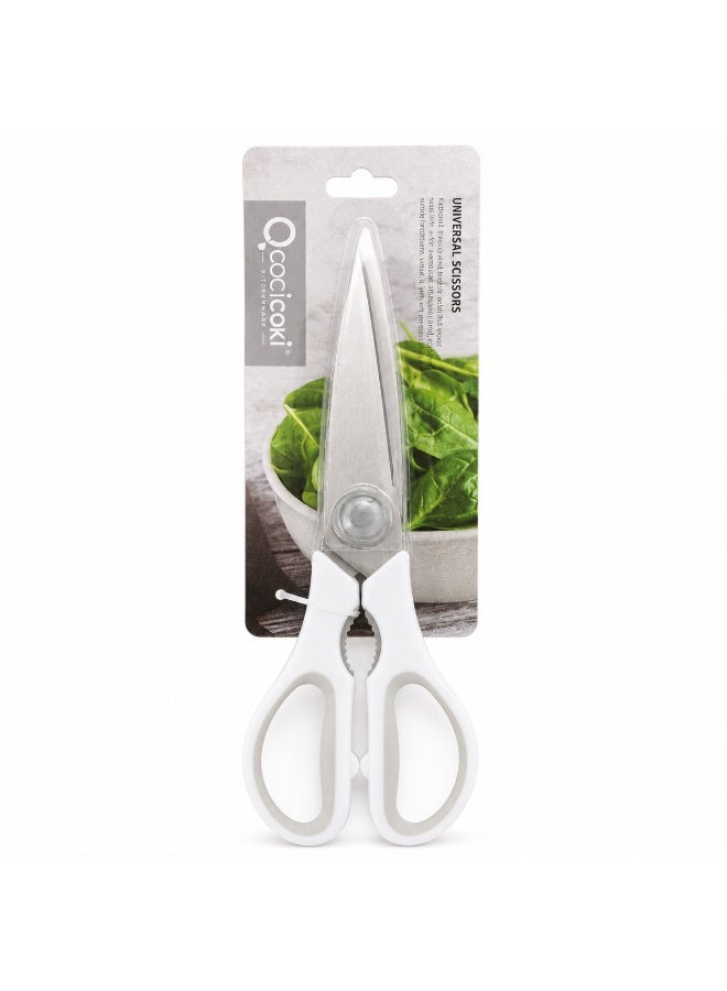 Kitchen Scissors Stainless Steel Food-Grade BPA-Free Handle Protective Cover Ergonomic Grip for Poultry Seafood Vegetables (Grey) - Image 1