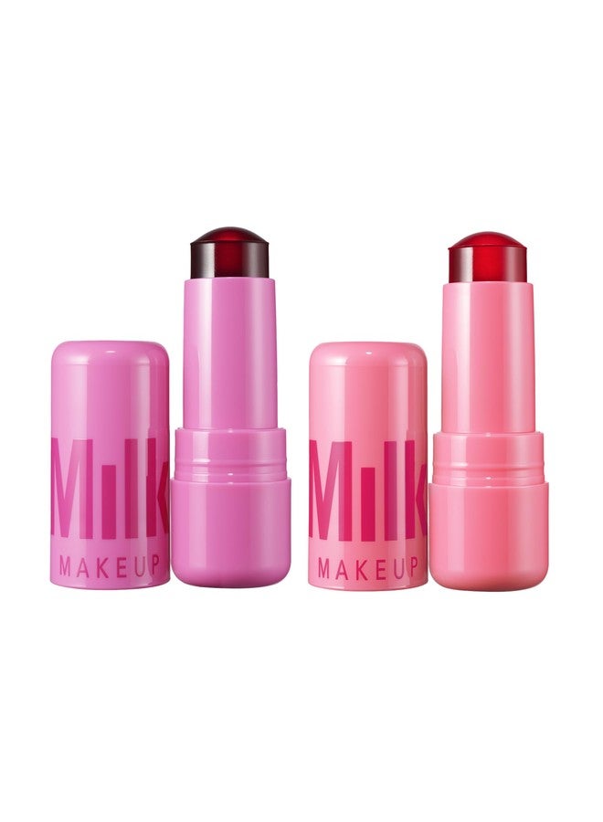 Milk Makeup Cooling Water Jelly Tint – Sheer Lip + Cheek Stain with Vegan Collagen, Seawater + Aloe – Hydrating, Long-Lasting, Buildable Lip Tint + Blush – 2-Pack – Burst + Chill, 0.17 oz - Image 1