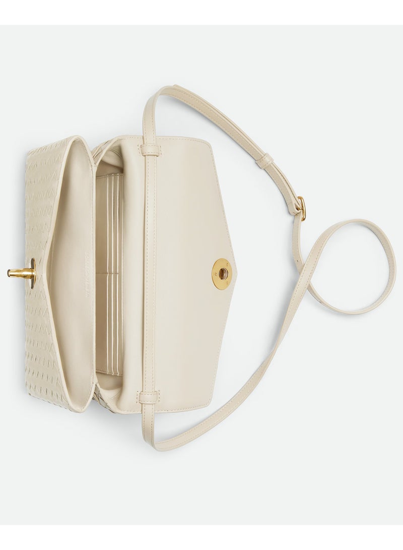 BOTTEGA Bottega Veneta Knot Lock Cross Body Bag, Women's Tote Bag, Women's Shoulder Bag, Women's Travel Bag, Women's Hand Bag, White-25cm  - Image 3