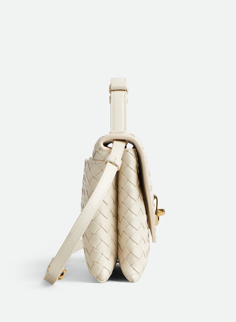 BOTTEGA Bottega Veneta Knot Lock Cross Body Bag, Women's Tote Bag, Women's Shoulder Bag, Women's Travel Bag, Women's Hand Bag, White-25cm  - Image 4