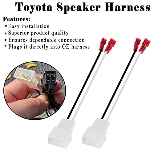 Danbojit 2 Pack 72-8104 Speaker Harness Adapter Compatible with Toyota Speaker Wire Harness Adapter Plug Compatible with Toyota Tacoma Tundra Camry Corolla 4 Runner Scion Pontiac Speaker Wiring Harness Adapter - Image 2