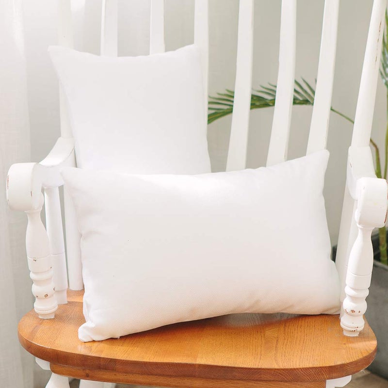 Natus Weaver 2 PC Case White Pillow Case Faux Linen Square Lumbar Throw Coushion Coushion Cover Cover Cover With With Stupden Hidden Shipper for Sofa 12 "" X18 " - Image 1
