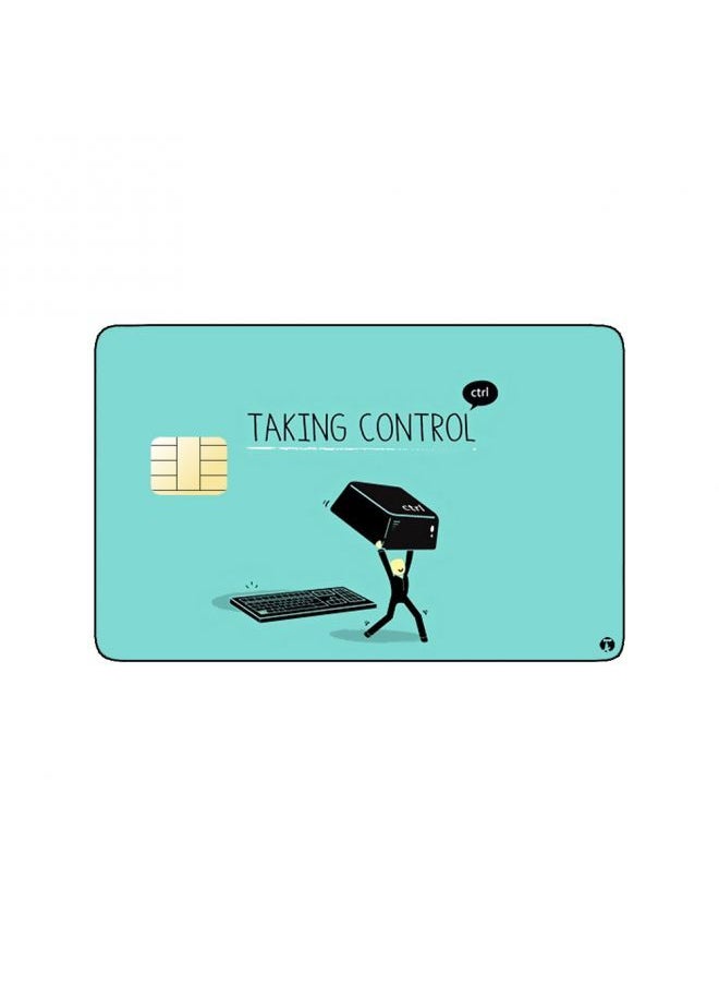 BP - PRINTED BANK CARD STICKER Taking Control With Funny Keyboard Drawing - Image 1