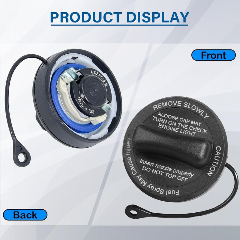 TESHITVLOG Gas Cap, Fuel Tank Cap Compatible with Mercedes Benz C CL CLS E G GLK CLK S SL SLK C230 C240 C300 C320 CLK320 CLS550, Replace # 2214700605 31849 Strong durable raw material - Image 5