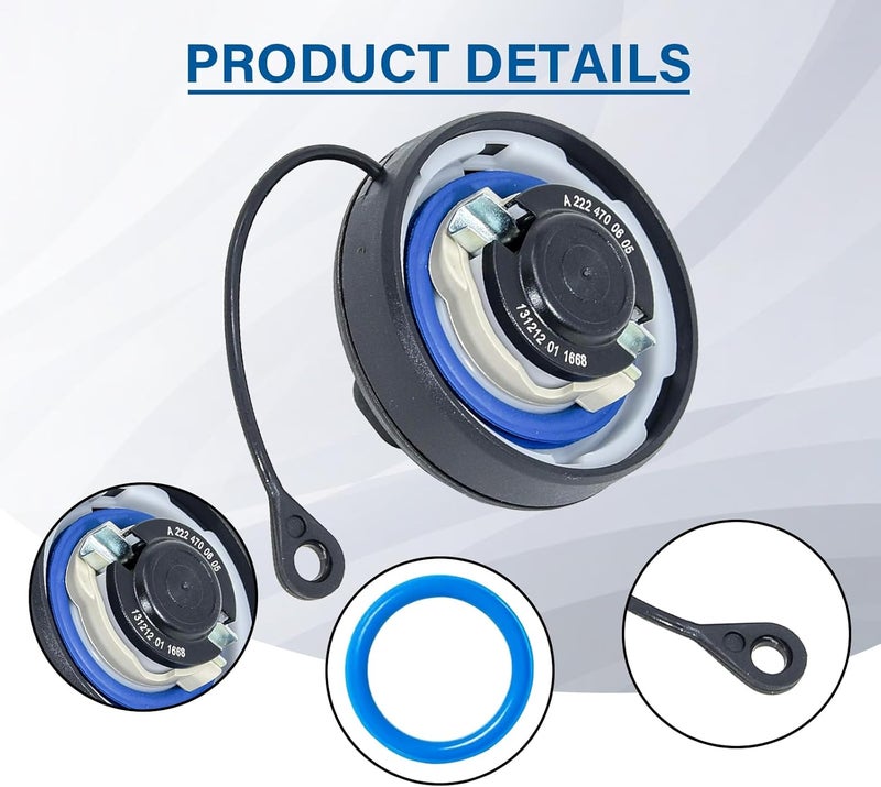 TESHITVLOG Gas Cap, Fuel Tank Cap Compatible with Mercedes Benz C CL CLS E G GLK CLK S SL SLK C230 C240 C300 C320 CLK320 CLS550, Replace # 2214700605 31849 Strong durable raw material - Image 4