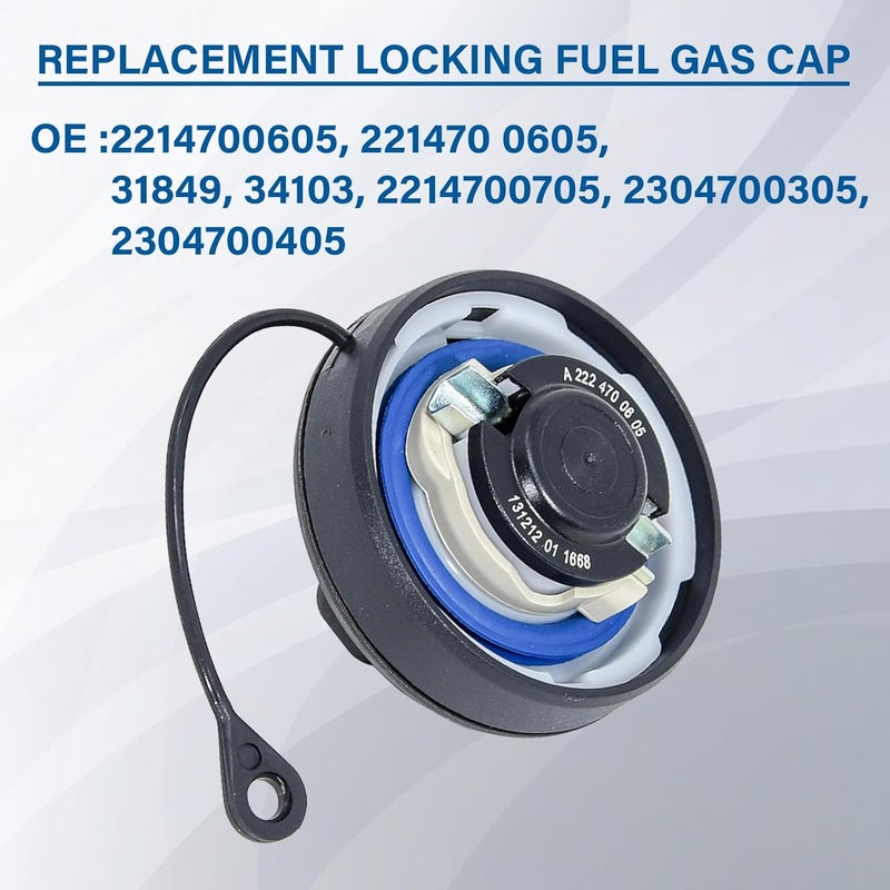 TESHITVLOG Gas Cap, Fuel Tank Cap Compatible with Mercedes Benz C CL CLS E G GLK CLK S SL SLK C230 C240 C300 C320 CLK320 CLS550, Replace # 2214700605 31849 Strong durable raw material - Image 3