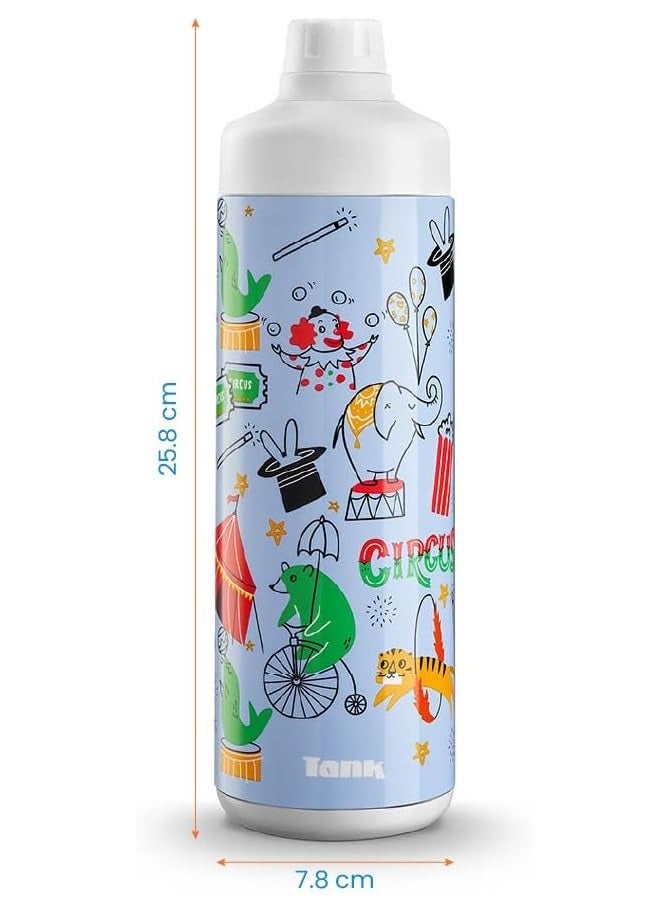 Tank Mini 650ml  Insulated Leakproof Bottle - Circus Design - Image 4