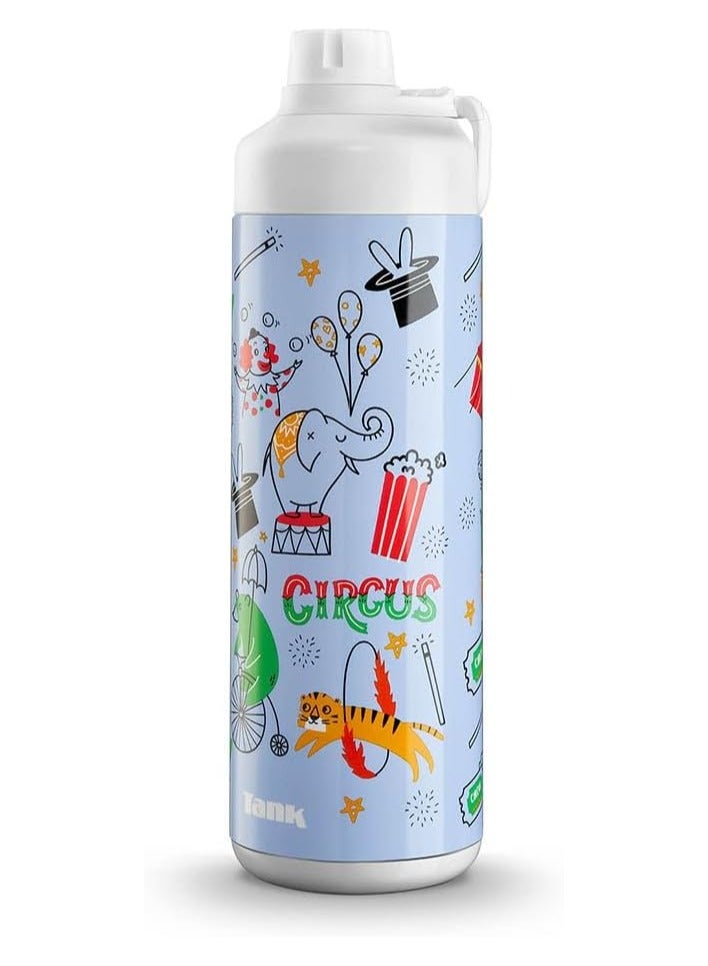 Tank Mini 650ml  Insulated Leakproof Bottle - Circus Design - Image 2