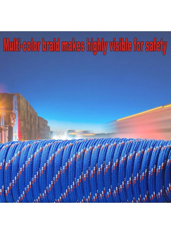Wellmax Diamond Braid Nylon Rope - Extra Thick All Purpose Braided Utility Flag Line with Shock Absorption - UV Resistant, High Strength & Weather Resistant - 1.3cm X 30m with Bonus 0.6cm x 7.6m Cord - Image 3