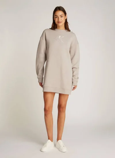 Calvin Klein Jeans Relaxed Monogram Sweatshirt Dress