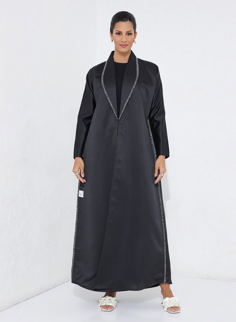 روزيت عباية عباية بليزر بأطراف متباينة وأكمام طويلة - Image 1