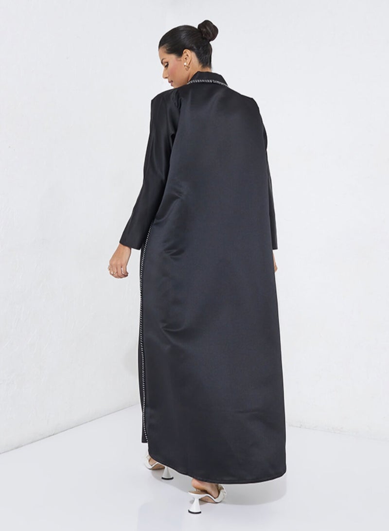 روزيت عباية عباية بليزر بأطراف متباينة وأكمام طويلة - Image 3