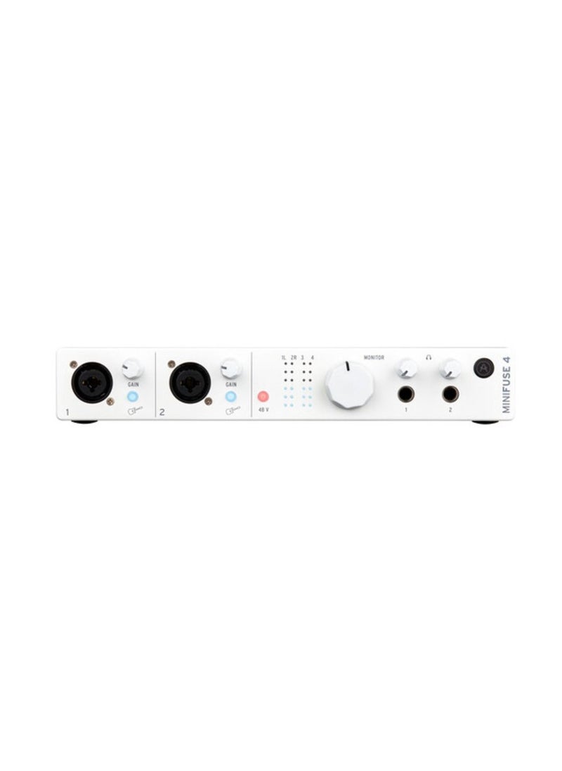 Arturia - Arturia MiniFuse 4 Portable USB Type-C Audio/MIDI Interface (White) - Image 1