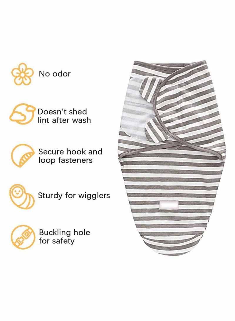 KASTWAVE Baby Newborn Swaddle Blanket Adjustable Wrap Receiving Blanket Baby 100% Cotton Sleepsack 0-6 Months for Boys and Girls, 2 Pack - Image 2