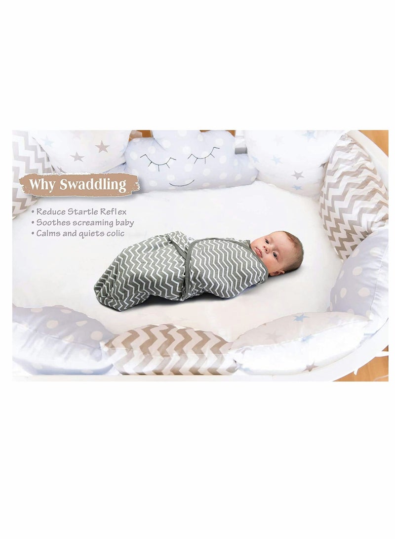 KASTWAVE Baby Newborn Swaddle Blanket Adjustable Wrap Receiving Blanket Baby 100% Cotton Sleepsack 0-6 Months for Boys and Girls, 2 Pack - Image 3